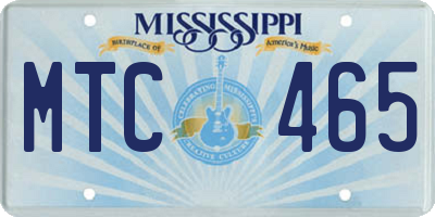 MS license plate MTC465