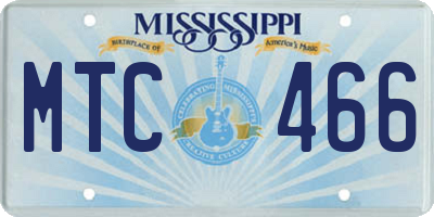 MS license plate MTC466