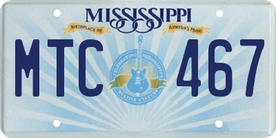 MS license plate MTC467