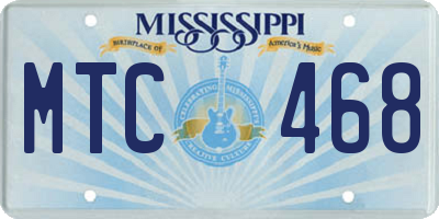 MS license plate MTC468