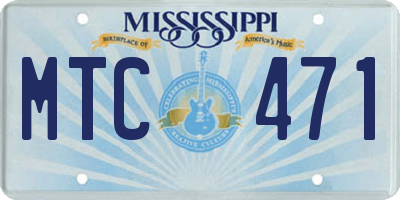MS license plate MTC471