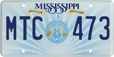 MS license plate MTC473