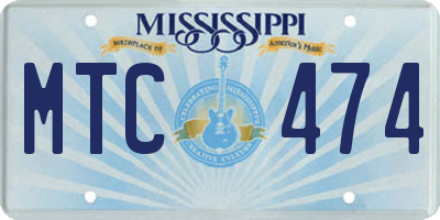 MS license plate MTC474