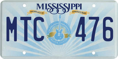 MS license plate MTC476