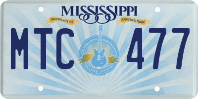 MS license plate MTC477