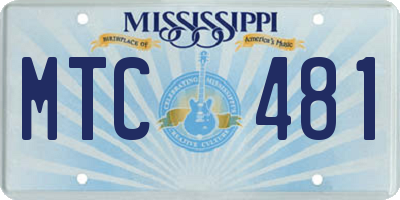 MS license plate MTC481