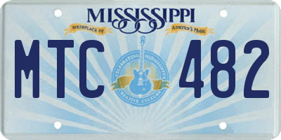 MS license plate MTC482