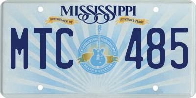 MS license plate MTC485
