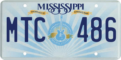 MS license plate MTC486