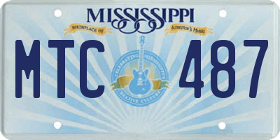MS license plate MTC487