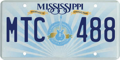 MS license plate MTC488