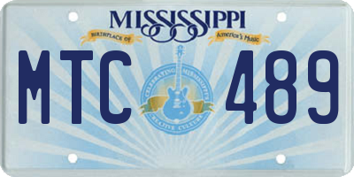 MS license plate MTC489