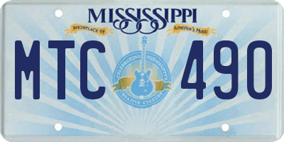 MS license plate MTC490