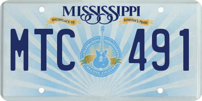 MS license plate MTC491