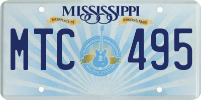 MS license plate MTC495