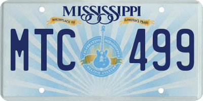 MS license plate MTC499