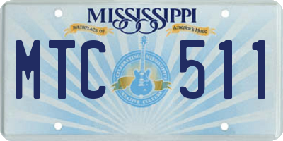 MS license plate MTC511
