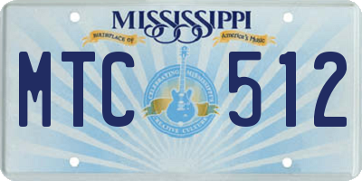 MS license plate MTC512