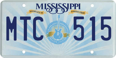 MS license plate MTC515