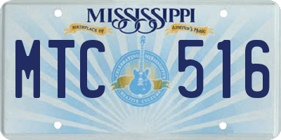 MS license plate MTC516