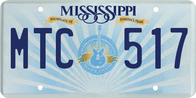 MS license plate MTC517