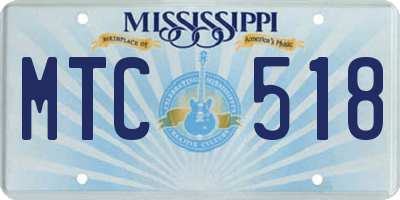 MS license plate MTC518