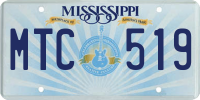 MS license plate MTC519