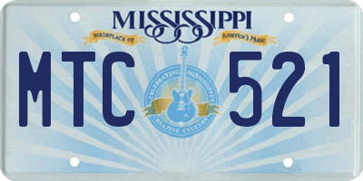MS license plate MTC521