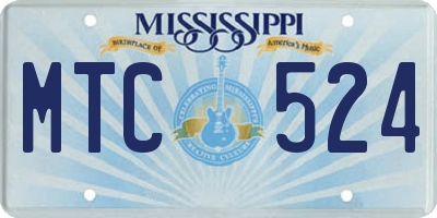 MS license plate MTC524