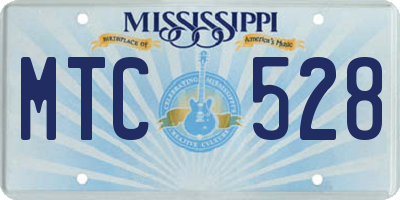 MS license plate MTC528