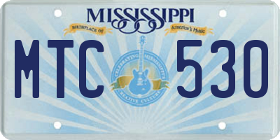 MS license plate MTC530