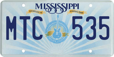 MS license plate MTC535