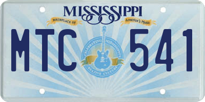 MS license plate MTC541