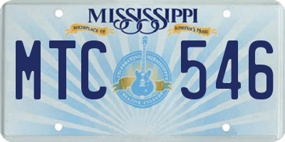 MS license plate MTC546