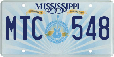 MS license plate MTC548