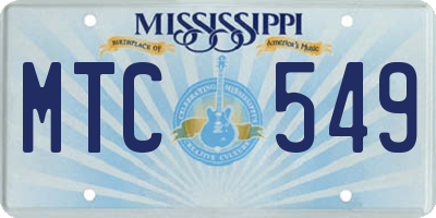 MS license plate MTC549