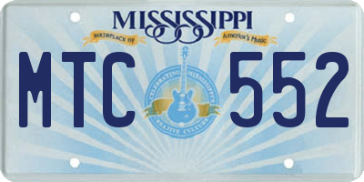 MS license plate MTC552