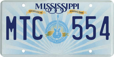 MS license plate MTC554