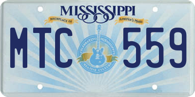 MS license plate MTC559