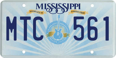 MS license plate MTC561