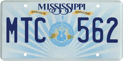 MS license plate MTC562