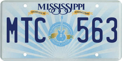 MS license plate MTC563
