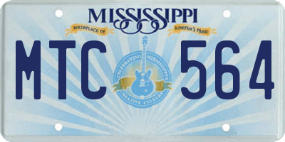 MS license plate MTC564