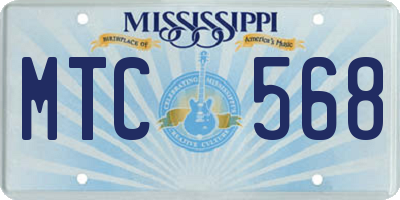 MS license plate MTC568