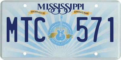 MS license plate MTC571