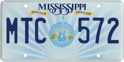 MS license plate MTC572