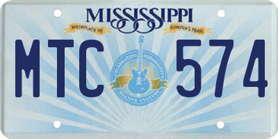 MS license plate MTC574