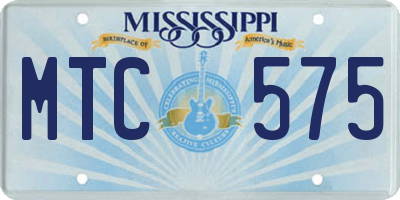 MS license plate MTC575