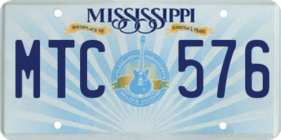 MS license plate MTC576