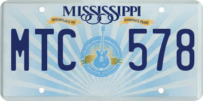 MS license plate MTC578